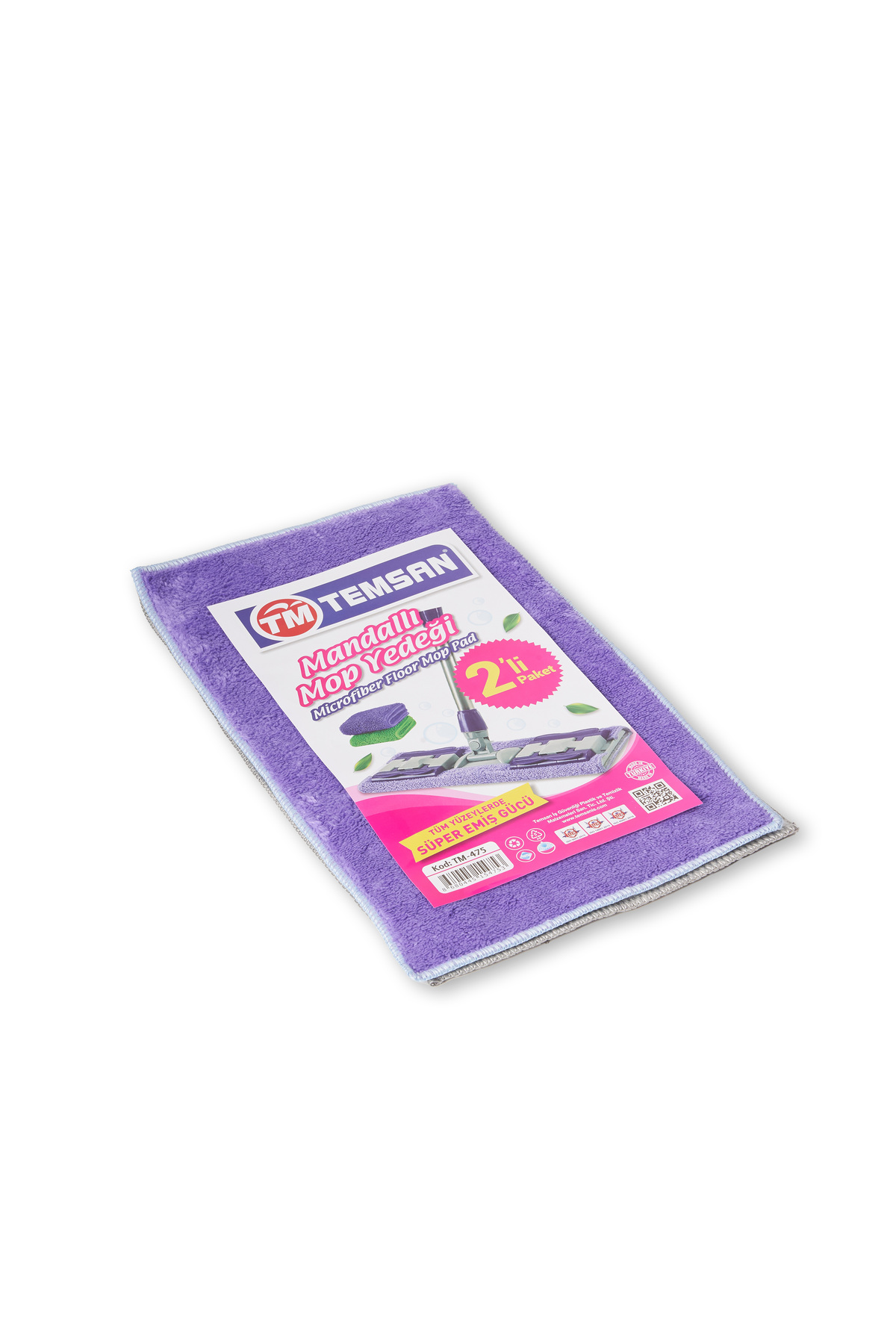 (2 ADET) Mandallı Moplara Uyumlu Mikrofiber Uçlu Mop Yedeği