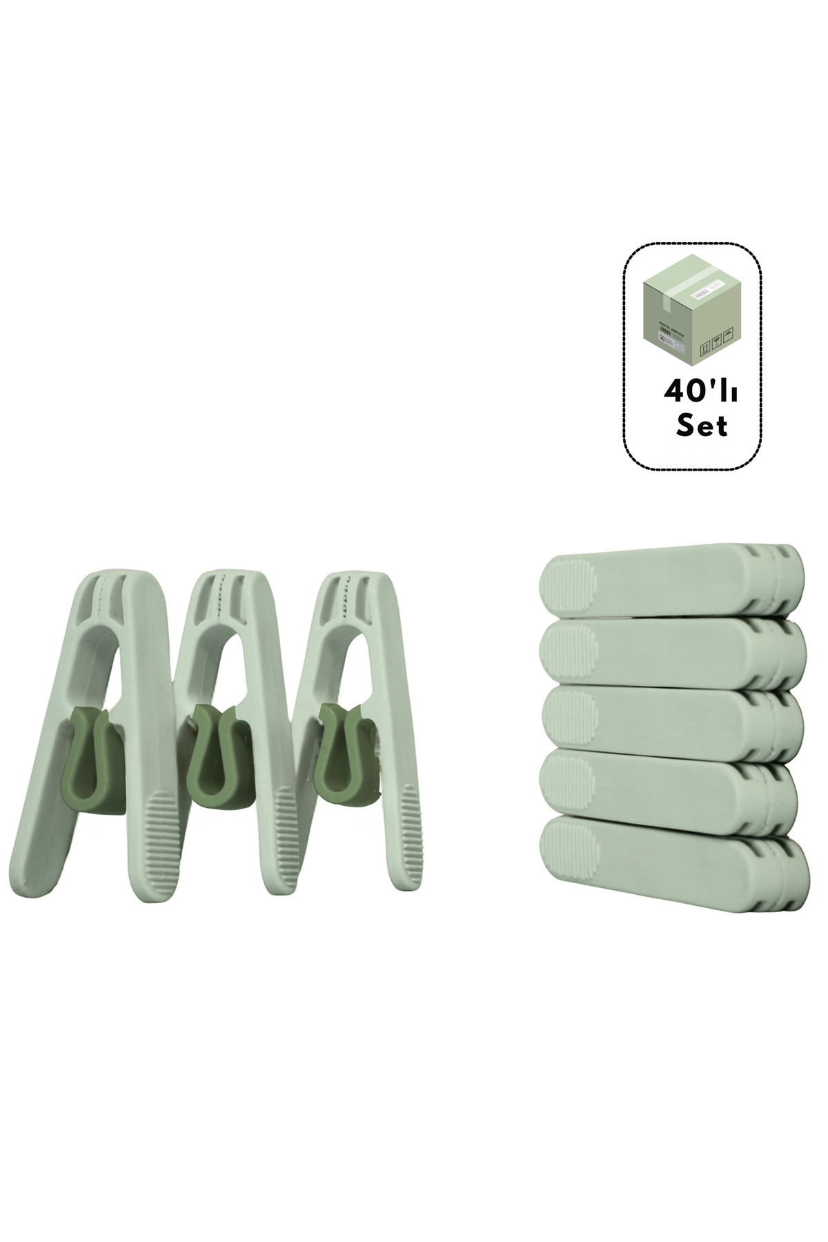 40'lı Premium Plastik Yaysız Mandal, Kırılmaz Mandal, Çamaşır Mandalı, Yaysız Mandal, Poşet Klipsi