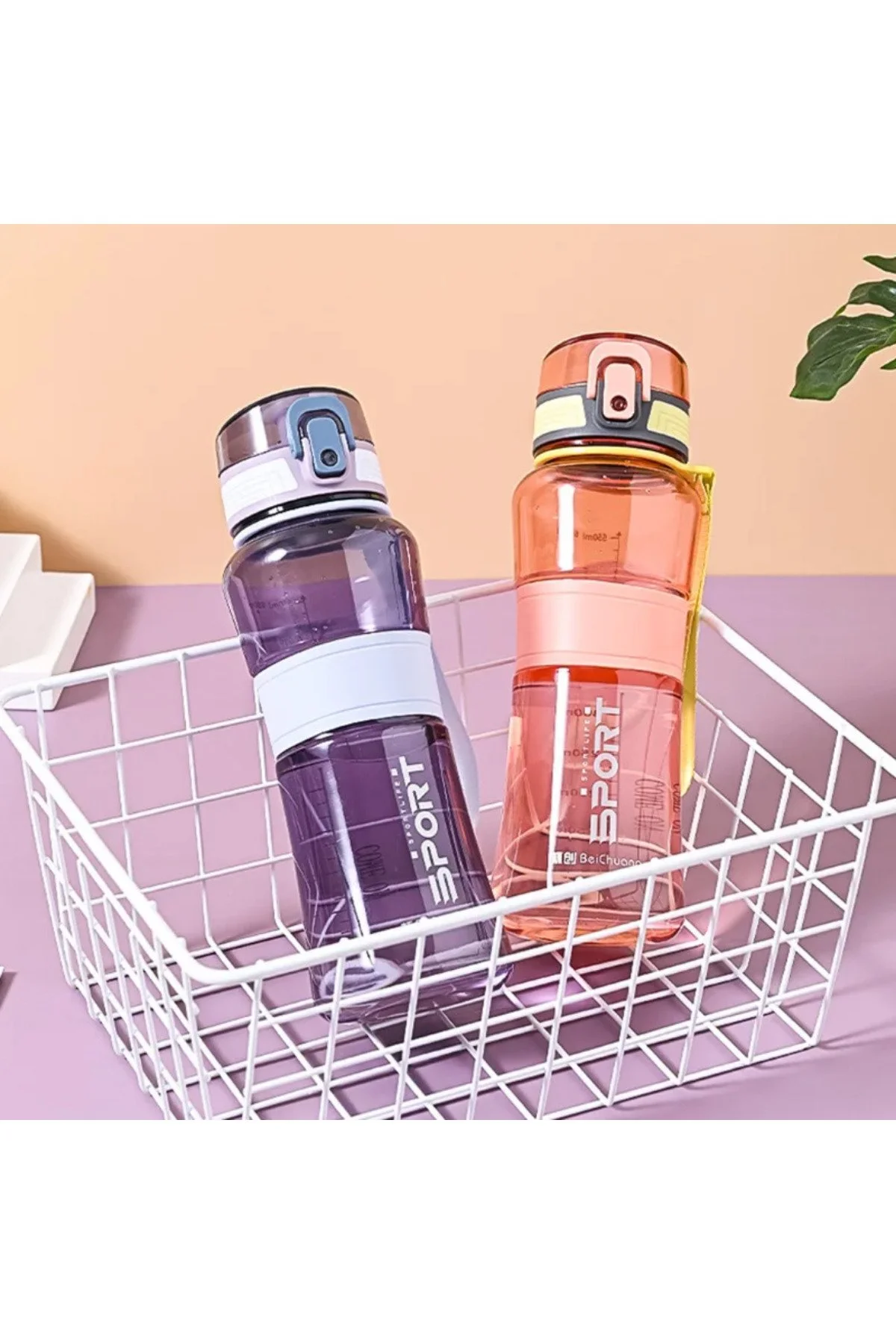 650 ML Metalize Taşınabilir Koku Yapmaz Orjinal Plastik Suluk Matara Bpa İçermez