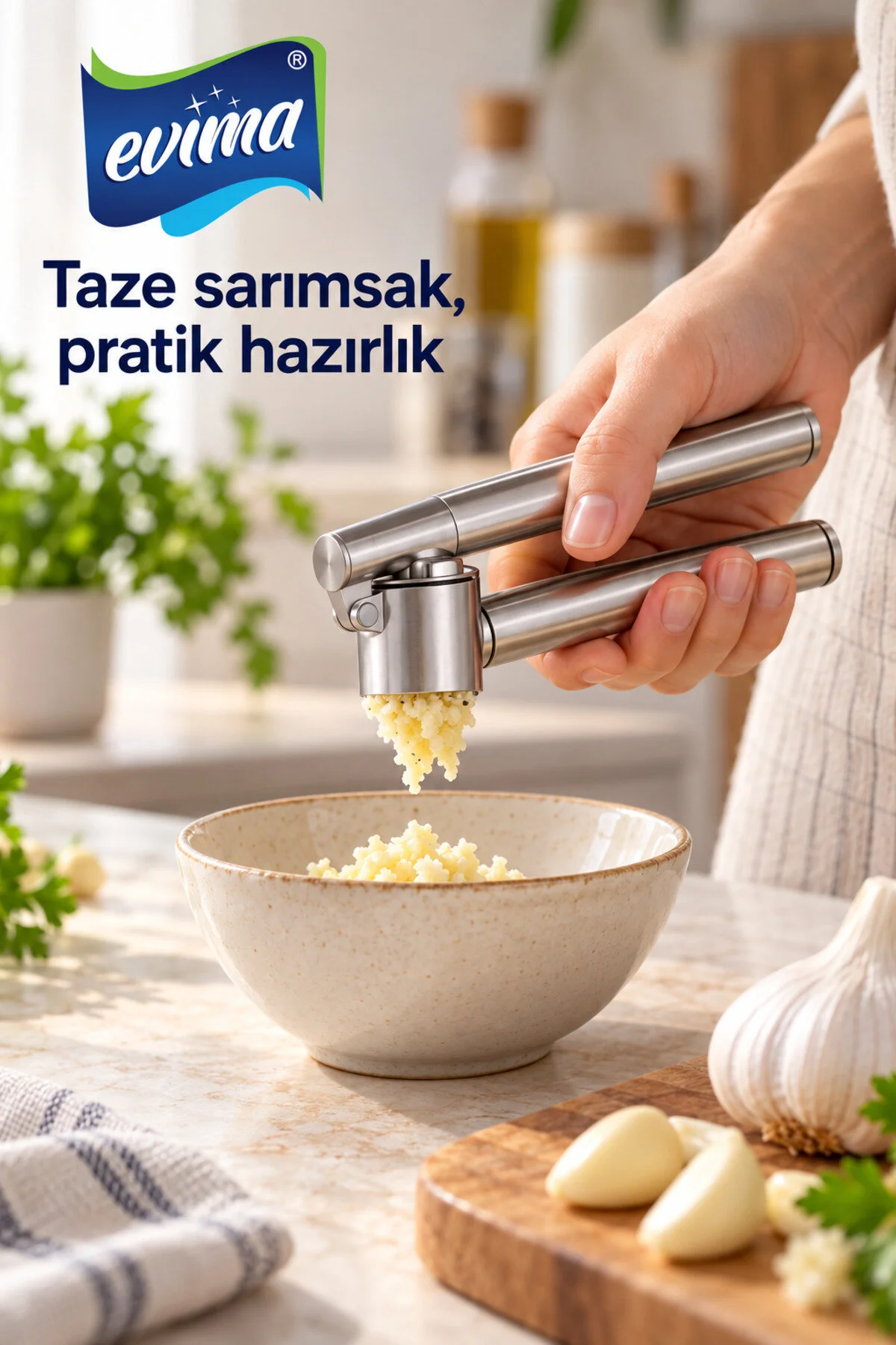 Metal Sarımsak Ezici – Manuel Sarımsak Presi