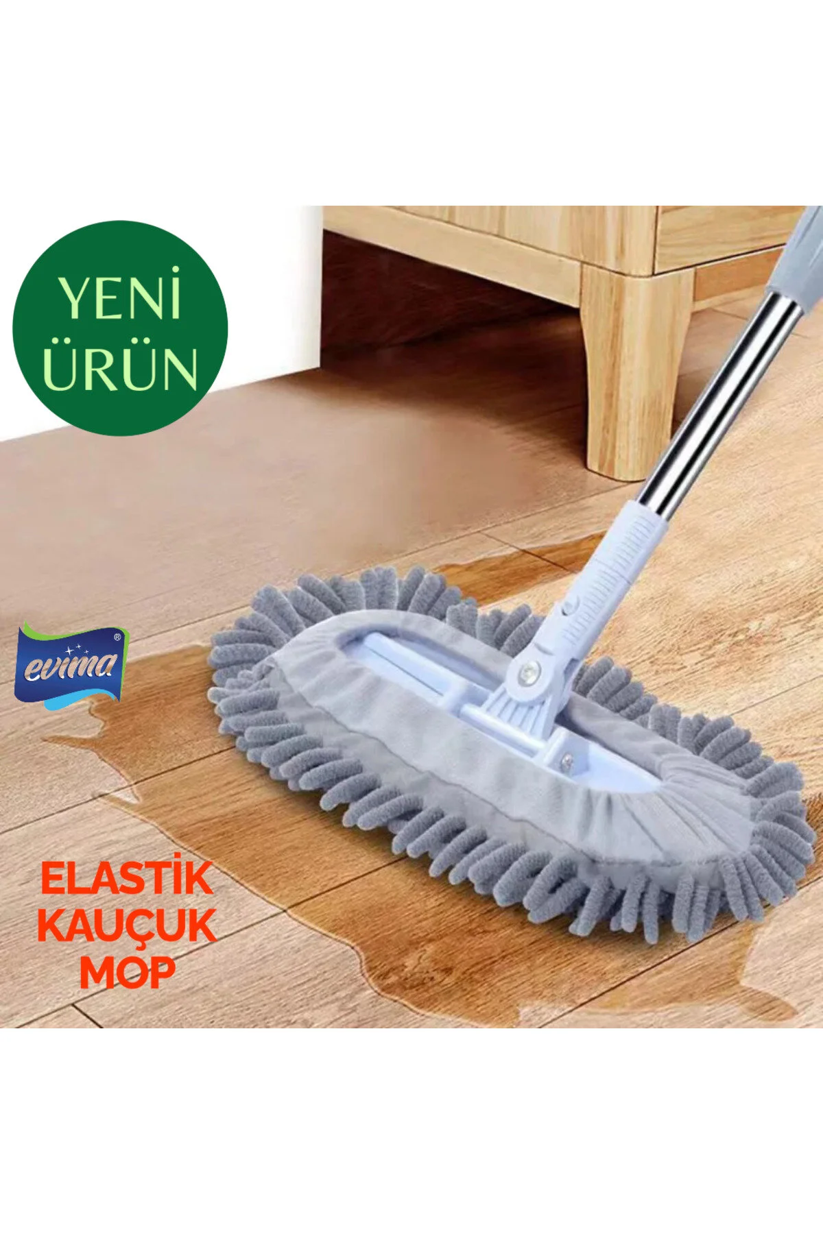 Elastik Kauçuk Paletli 1 Yedek Uçlu Ev İşyeri Temizliği için Mop Set SAP DAHİL