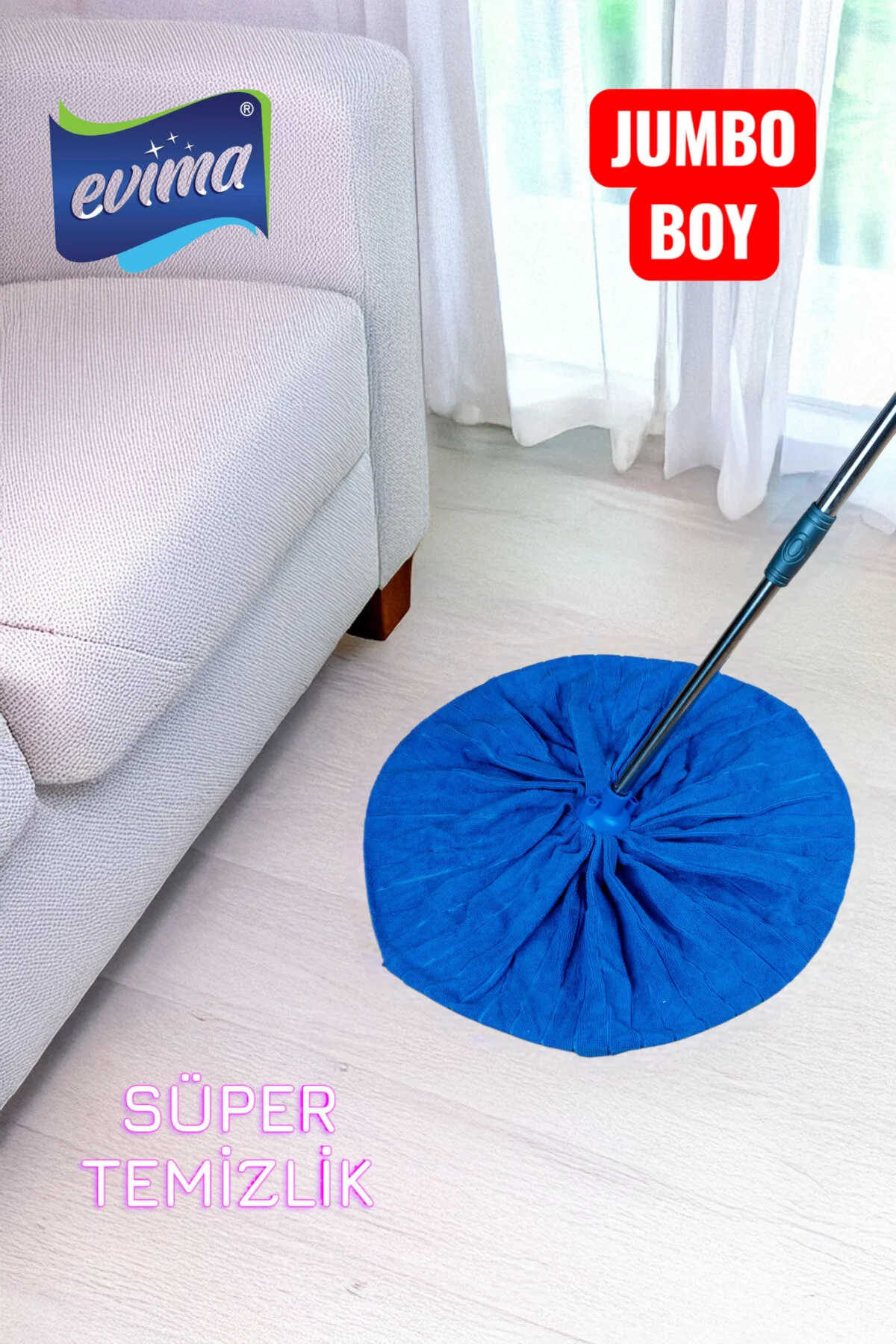 Jumbo Boy Mikrofiber Kumaş Güçlü Temizlik için Mop Yedek Uç