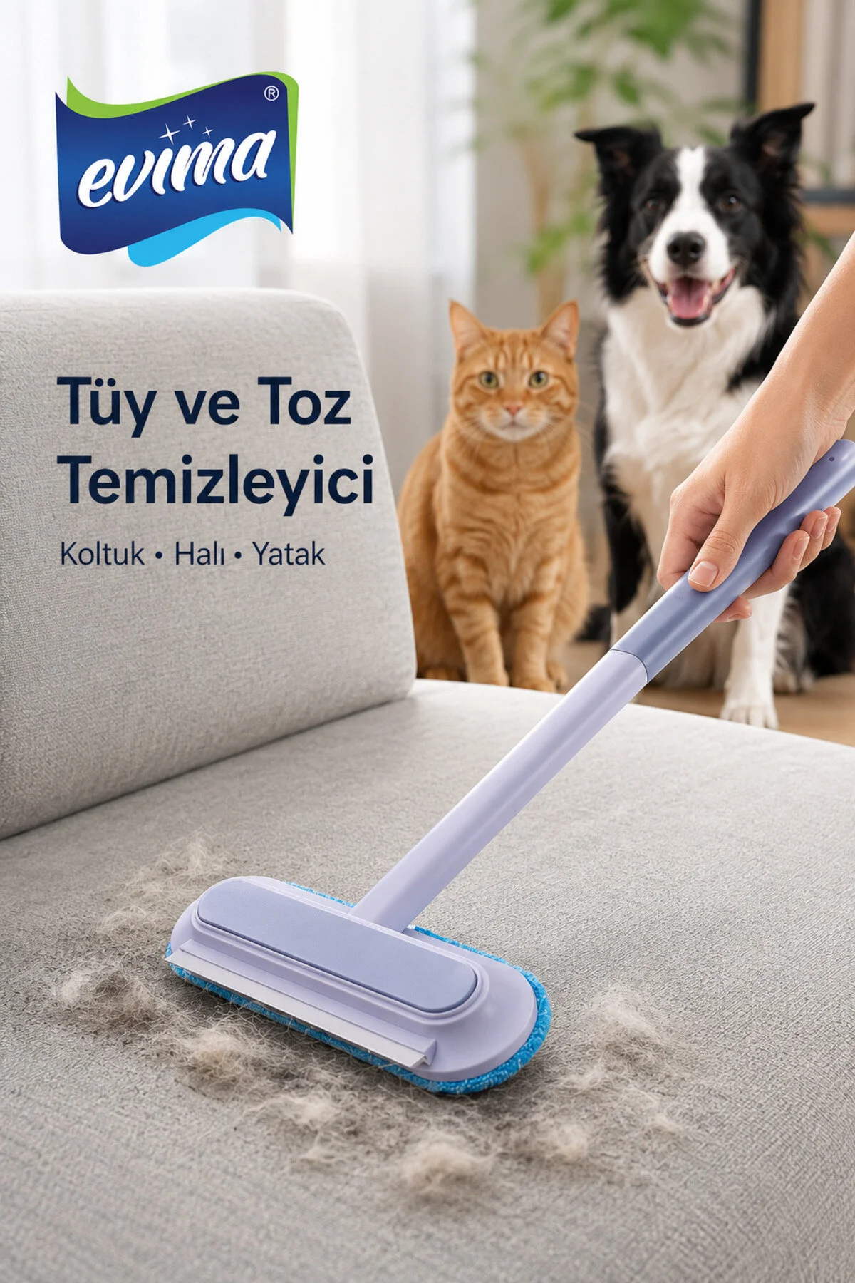 Çok Fonksiyonlu, Evcil Hayvan Kedi Köpek Koltuk Halı Tüy Alma Fırçası