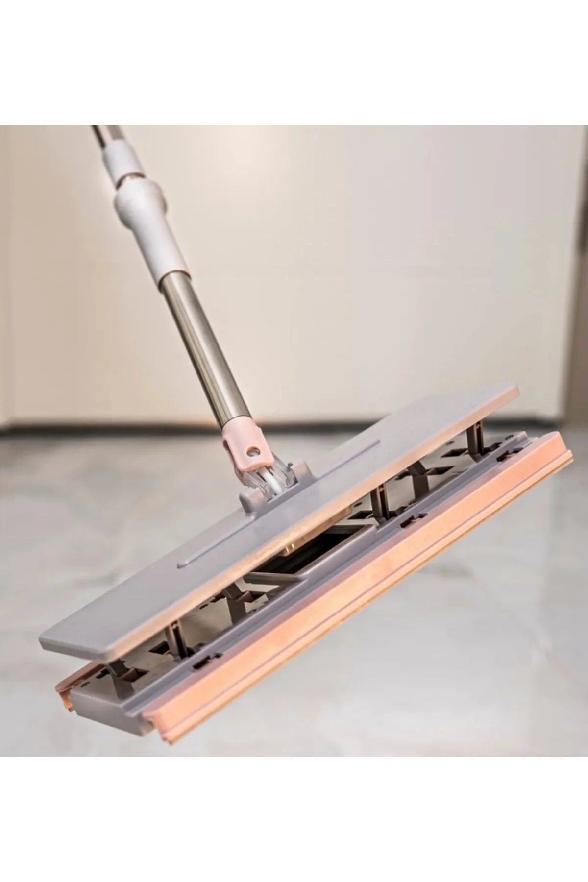 Mikrofiber Bez Uçlu Islak Havlu Mendillere Uyumlu Kendinden Sıkmalı Click Saplı Mop