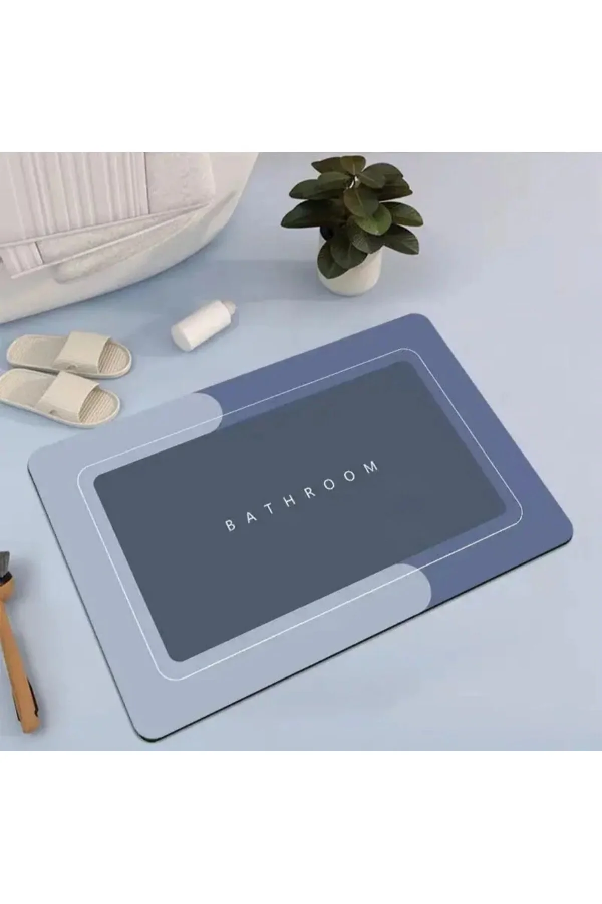( 1 Adet ) Kaydırmaz Taban Su Emici 40×60 Kare Banyo Paspası