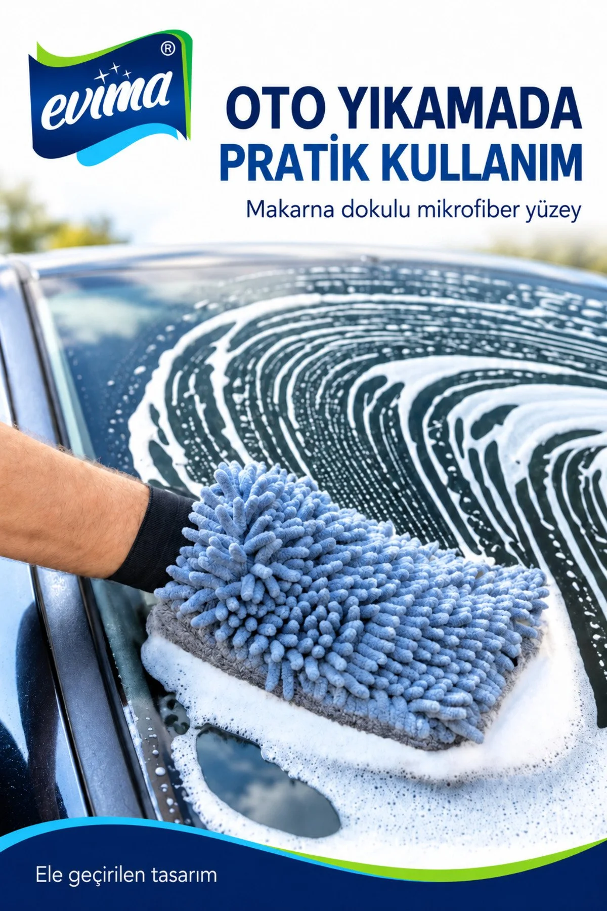 Çift Taraflı Oto Yıkama Kurulama Eldiveni Mikrofiber Makarna Kumaş Yıkama Cila Eldiveni