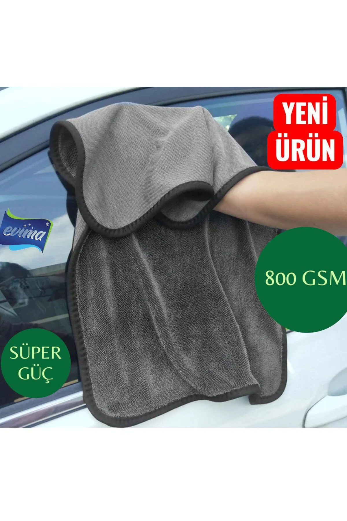 (55×75 Cm) Süper Güç Büyük Boy Ekstra Su Emme Gücü Mikrofiber Oto Yıkama ve Kurulama Bezi